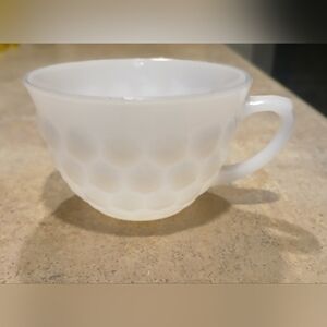 White Milk Glass Hobnail Cup